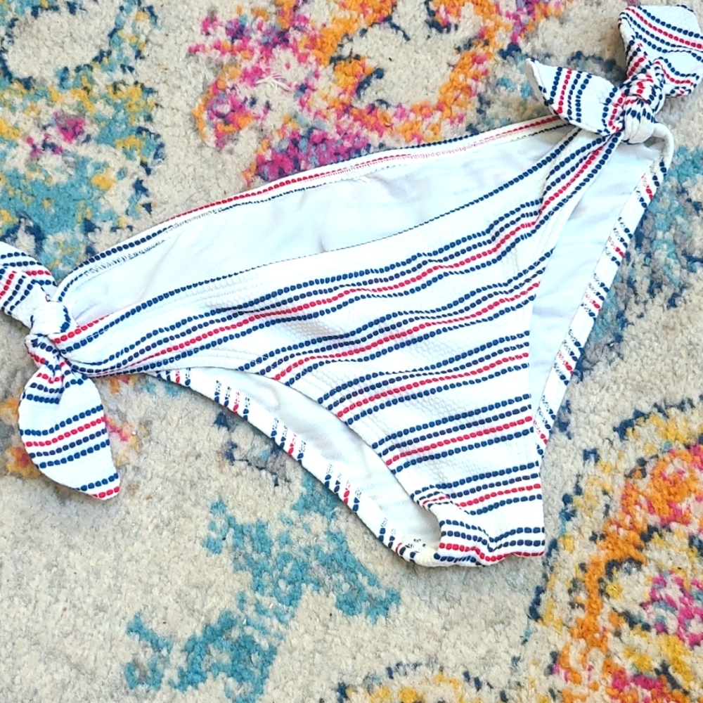 BILLABONG RED WHITE AND BLUE BIKINI BOTTOM